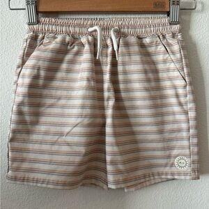Rylee + Cru boys swim shStriped Cream, Tan, and Light green size 6/7